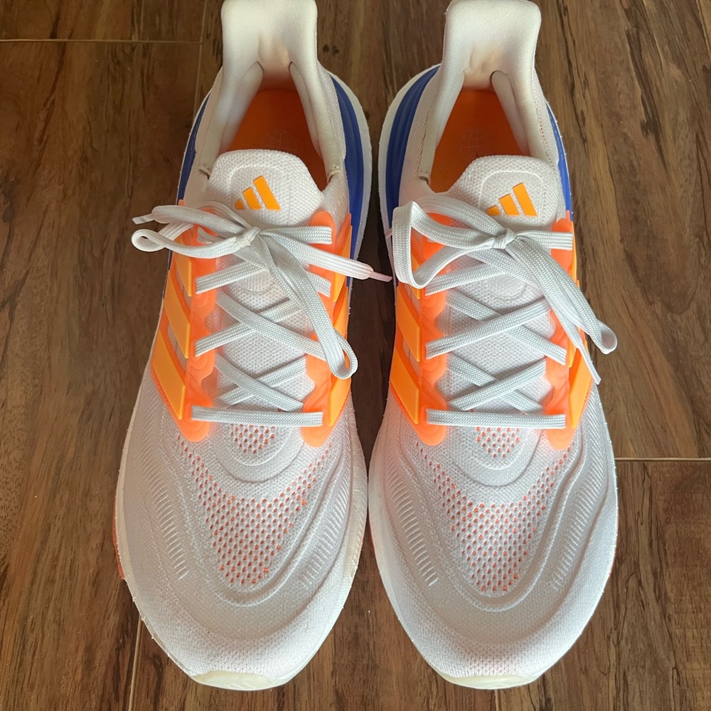 Adidas Men’s White and Orange Athletic Sneakers